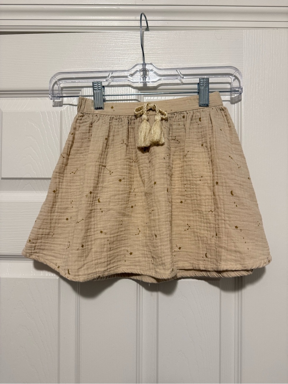 Rylee + Cru Cream Gauze Skirt with Gold Star & Moon Print